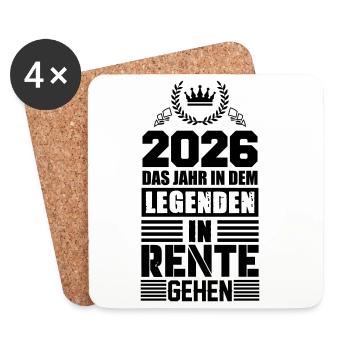 Legenden gehen 2026 in Rente - Untersetzer (4er-Set) - Weiß - Vorne