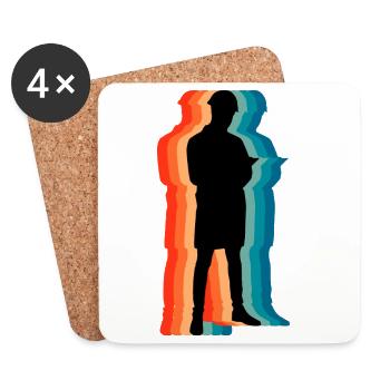 Civil Engineer Retro Silhouette Professional Art - Coasters (set of 4) - white - Front