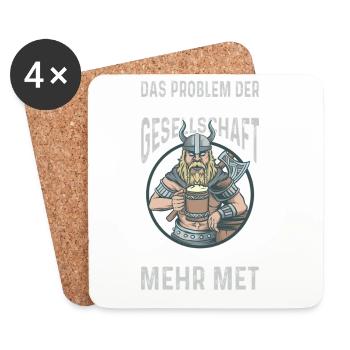 Tenues vikings Valhalla Mythologie nordique - Dessous de verre (lot de 4) - blanc - Devant