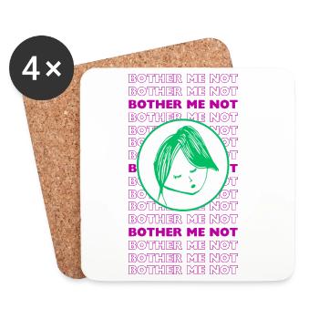 Ne m’embêtez pas – Design sarcastique minimal - Dessous de verre (lot de 4) - blanc - Devant