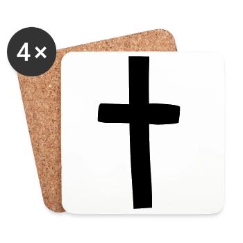 cross - Coasters (set of 4) - white - Front