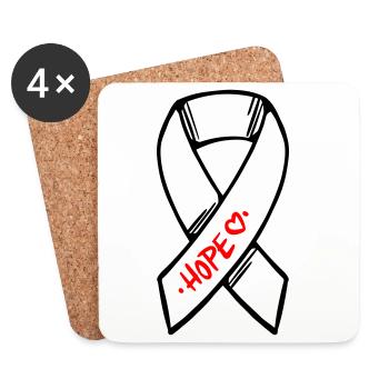 Loop Cancer Hope - Coasters (set of 4) - white - Front