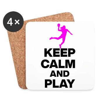 RESTEZ CALMES ET JOUEZ AU HANDBALL ! EM GIFT ALLEMAGNE - Dessous de verre (lot de 4) - blanc - Devant