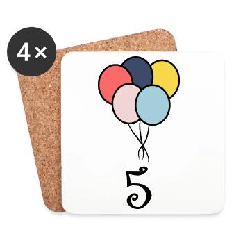 5. JUBILÄUM. 5 JAHRE. 5. JUBILÄUM - Untersetzer (4er-Set) - Weiß - Vorne