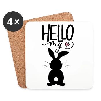 Honey Bunny. Love you, sweetheart. - Coasters (set of 4) - white - Front