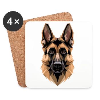 Les chiens bergers allemands adorent les chiens bergers allemands - Dessous de verre (lot de 4) - blanc - Devant