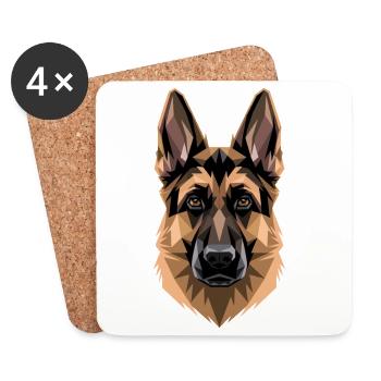 Les chiens bergers allemands adorent les chiens bergers allemands - Dessous de verre (lot de 4) - blanc - Devant