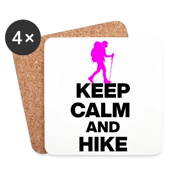 KEEP CALM AND HIKE ON, WANDERLUST, GIFT 🚶 - Coasters (set of 4) - white - Front