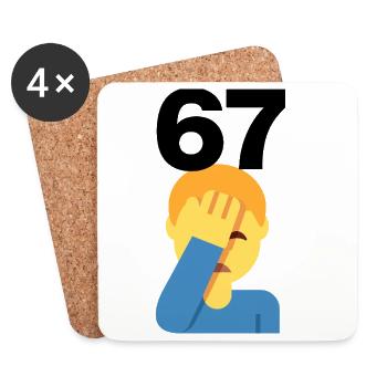67? FACEPALM, SIX SEVEN TREND. WAS SOLL DAS? 🤔 - Untersetzer (4er-Set) - Weiß - Vorne