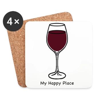 Mon verre de vin de Happy Place - Dessous de verre (lot de 4) - blanc - Devant