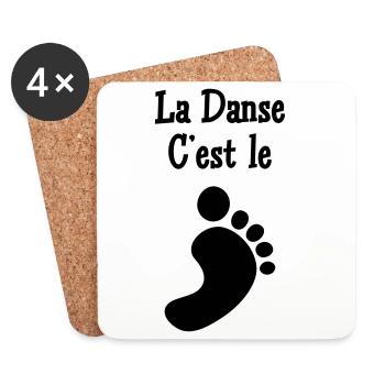 La danse c’est le pied - Dessous de verre (lot de 4) - blanc - Devant