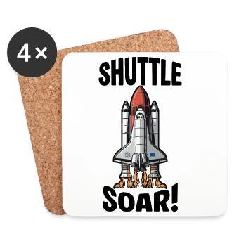 Navette Spatiale Décollage Shuttle Soar - Dessous de verre (lot de 4) - blanc - Devant