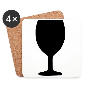 Wein Weinglas Rotwein  - Untersetzer (4er-Set) - Weiß - Vorne