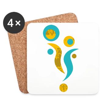 Yoga design_41 - Coasters (set of 4) - white - Front