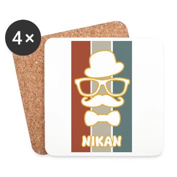 First name Nikan - Coasters (set of 4) - white - Front