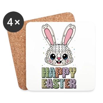 Master Builder Brick Builder Bunny Face Bricks - Coasters (set of 4) - white - Front