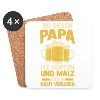 Beer Father Father's Day Dad - Coasters (set of 4) - white - Front
