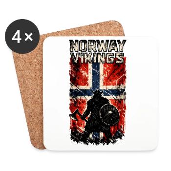 Nordic Viking Warflag - Coasters (set of 4) - white - Front