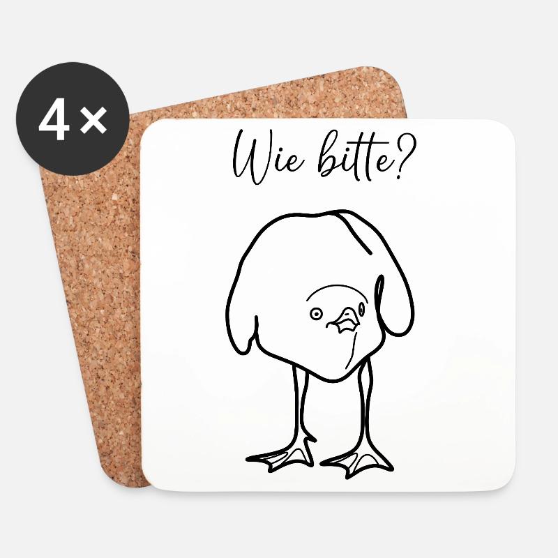 Wie bitte? - Untersetzer (4er-Set) - Weiß