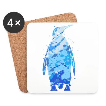 Pingouins Garçons Colorés Hommes Enfants Pingouin - Dessous de verre (lot de 4) - blanc - Devant