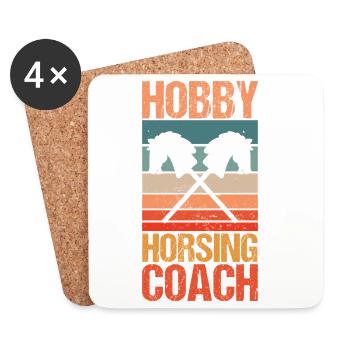 Steckenpferd Hobbyhorse Hobby Horsing - Untersetzer (4er-Set) - Weiß - Vorne