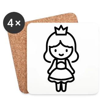princess - Coasters (set of 4) - white - Front