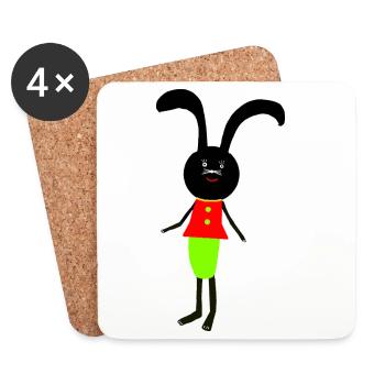 Pâques des Enfants Lapins - Dessous de verre (lot de 4) - blanc - Devant