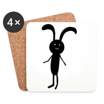 Enfants Lapins Lapins Lapin de Pâques - Dessous de verre (lot de 4) - blanc - Devant