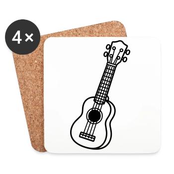 Ukulele - Untersetzer (4er-Set) - Weiß - Vorne