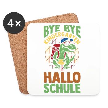 Kita Erste Klasse Dinosaurier Schüler Kindergarten - Untersetzer (4er-Set) - Weiß - Vorne