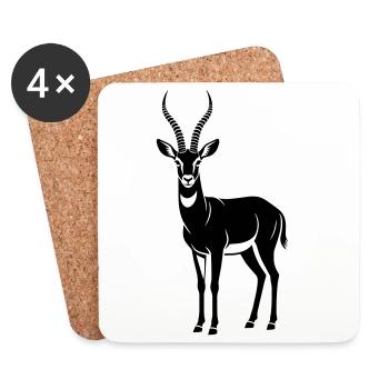 Antilope - Dessous de verre (lot de 4) - blanc - Devant