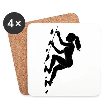 Boulder Silhouette – Aesthetics & Chalk Focus - Coasters (set of 4) - white - Front