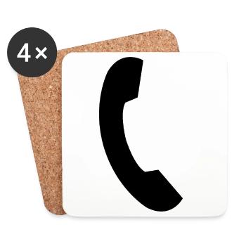 Kabeltelefon - Untersetzer (4er-Set) - Weiß - Vorne