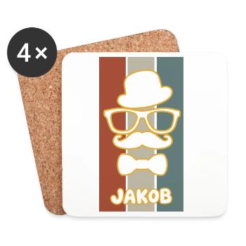 Jakob als Vorname - Untersetzer (4er-Set) - Weiß - Vorne