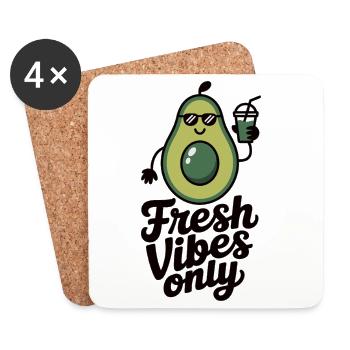 Fresh Vibes Only - Avocado Shirt - Untersetzer (4er-Set) - Weiß - Vorne
