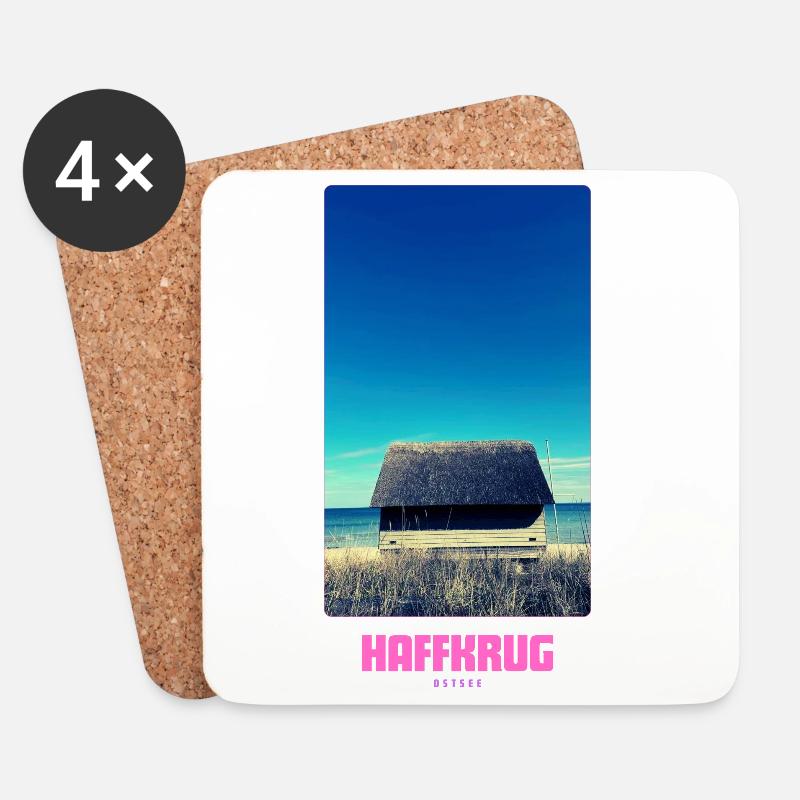 HAFFKRUG Strand - Untersetzer (4er-Set) - Weiß