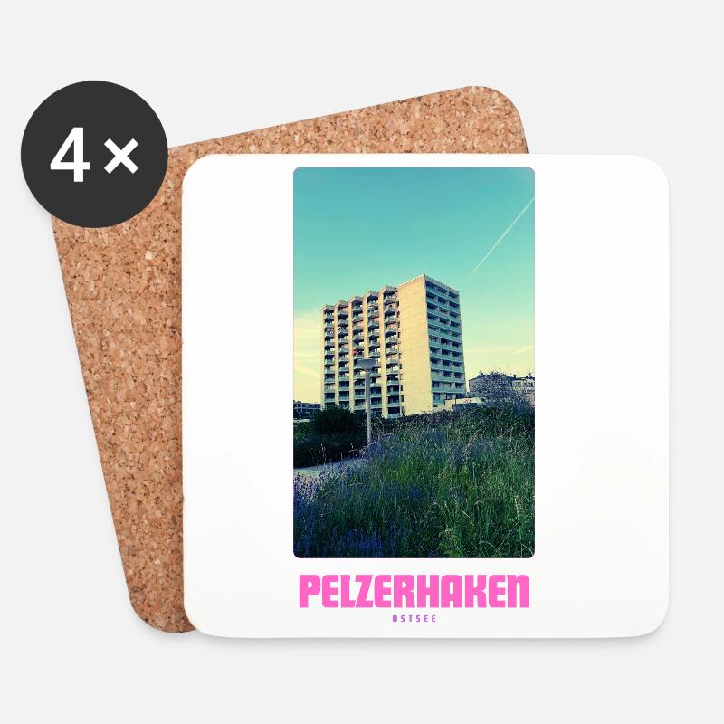 PELZERHAKEN _ OSTSEE _ NEUSTADT IN HOLSTEIN  - Untersetzer (4er-Set) - Weiß