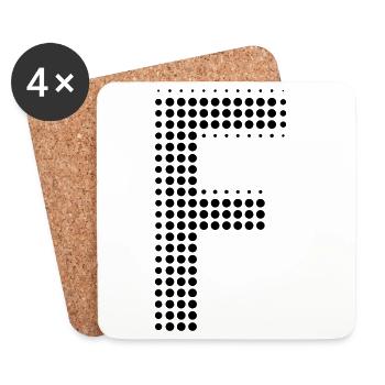 Buchstabe F – Punktmuster Initial Design - Untersetzer (4er-Set) - Weiß - Vorne