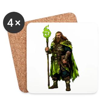 Wikinger Krieger - Untersetzer (4er-Set) - Weiß - Vorne