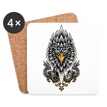 Imperial Eagle Maskottchen Elite Force Logo - Untersetzer (4er-Set) - Weiß - Vorne