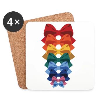 Bunte Schleifen Regenbogen Vielfalt - Untersetzer (4er-Set) - Weiß - Vorne