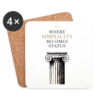 Minimalism Luxury Simple Premium Status - Coasters (set of 4) - white - Front