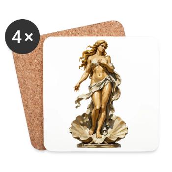 Sculpture d’Aphrodite Mer - Dessous de verre (lot de 4) - blanc - Devant