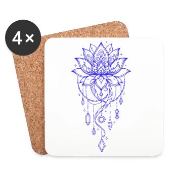 Spiritualité Géométrie Sacrée Fleur de Lotus Zen - Dessous de verre (lot de 4) - blanc - Devant
