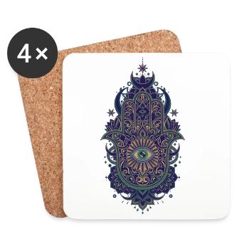 Spiritualität Heilige Geometrie Lotusblume Zen - Untersetzer (4er-Set) - Weiß - Vorne