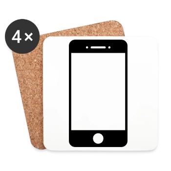 smartphone - Coasters (set of 4) - white - Front