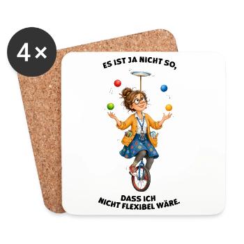 Lehrerinnen müssen flexibel sein - Untersetzer (4er-Set) - Weiß - Vorne
