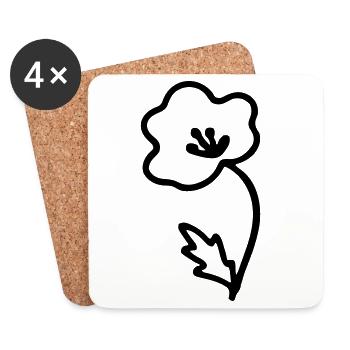 Blume - Untersetzer (4er-Set) - Weiß - Vorne