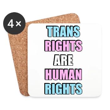 Trans-Rechte sind Menschenrechte - Untersetzer (4er-Set) - Weiß - Vorne