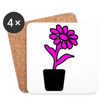 Flower - Coasters (set of 4) - white - Front